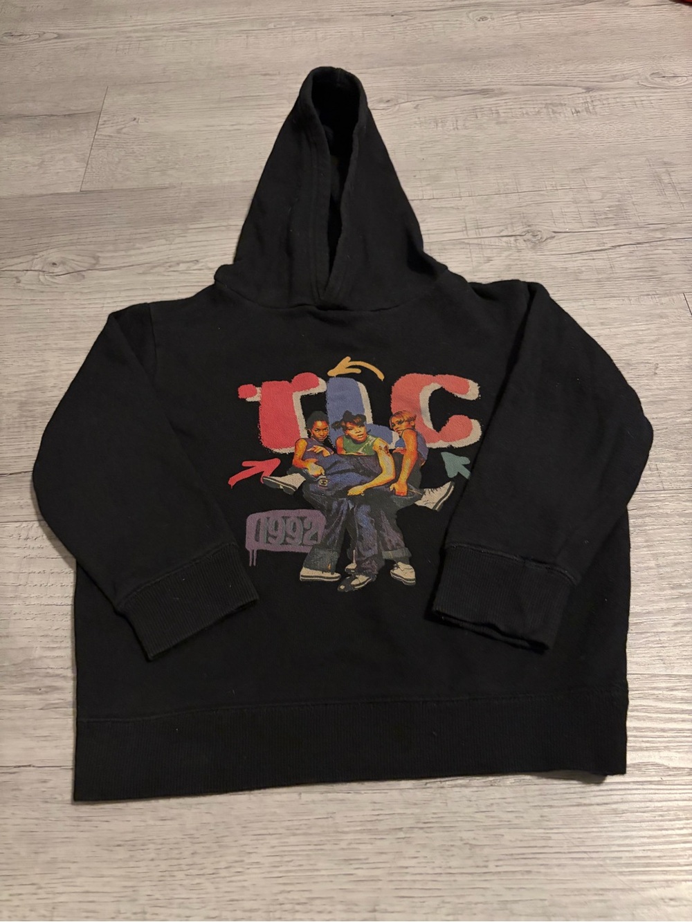 Black Kids Graphic Hoodie Sweatshirt with Colorful Crew Design
